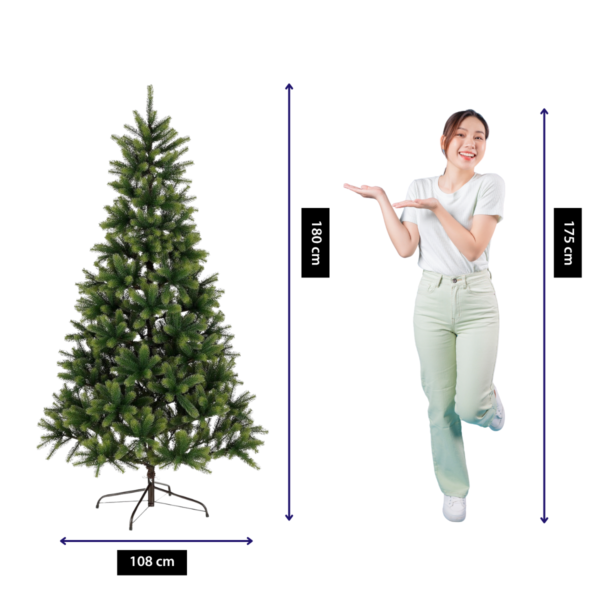 Nagoya kunstkerstboom, 180 cm, Ø 108 cm