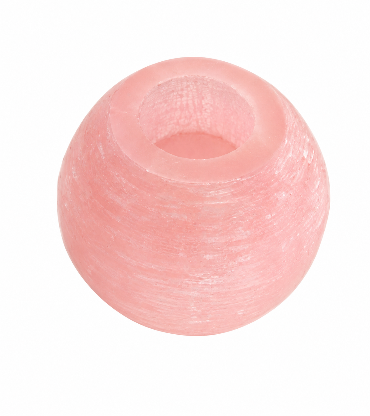 Roze seleniet waxinelichthouder bol, ca. 8 cm