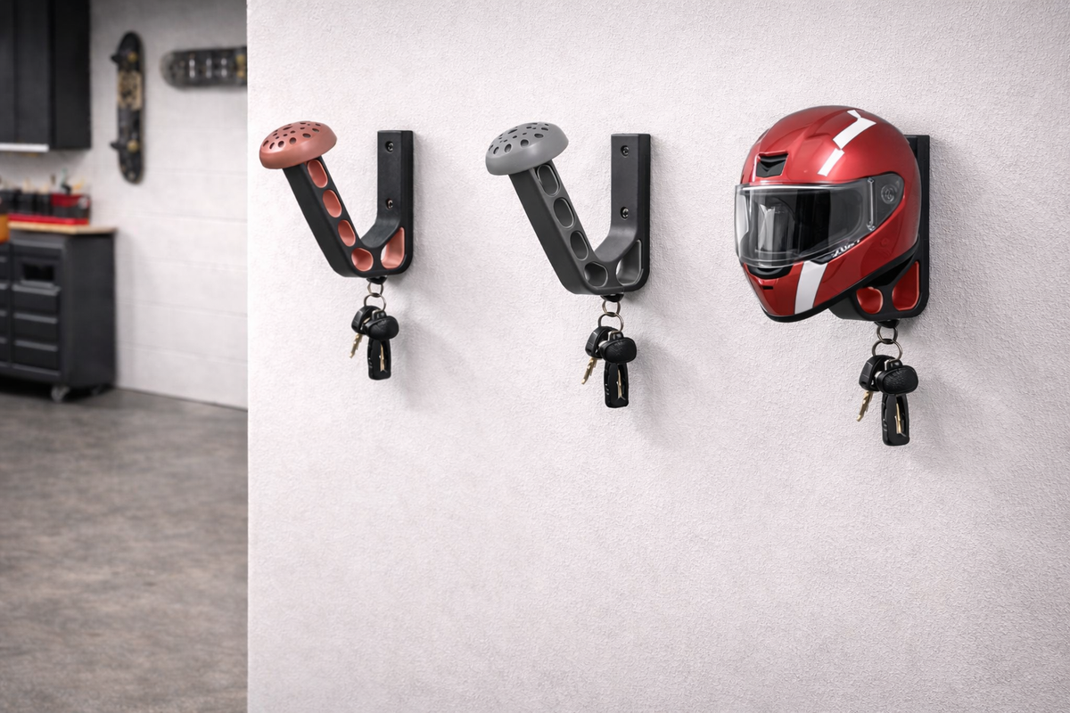 Motor helm houder inclusief haakje voor sleutels