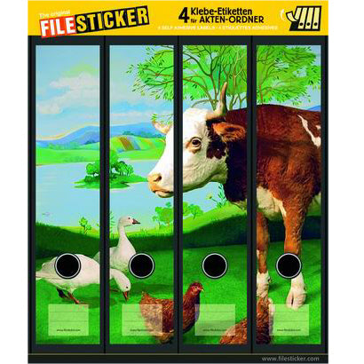 Ordneretiketten breed, 4 stuks boerderij