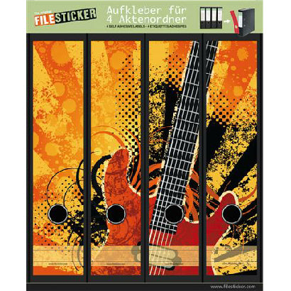 Ordneretiketten breed, 4 stuks Grunge Rock