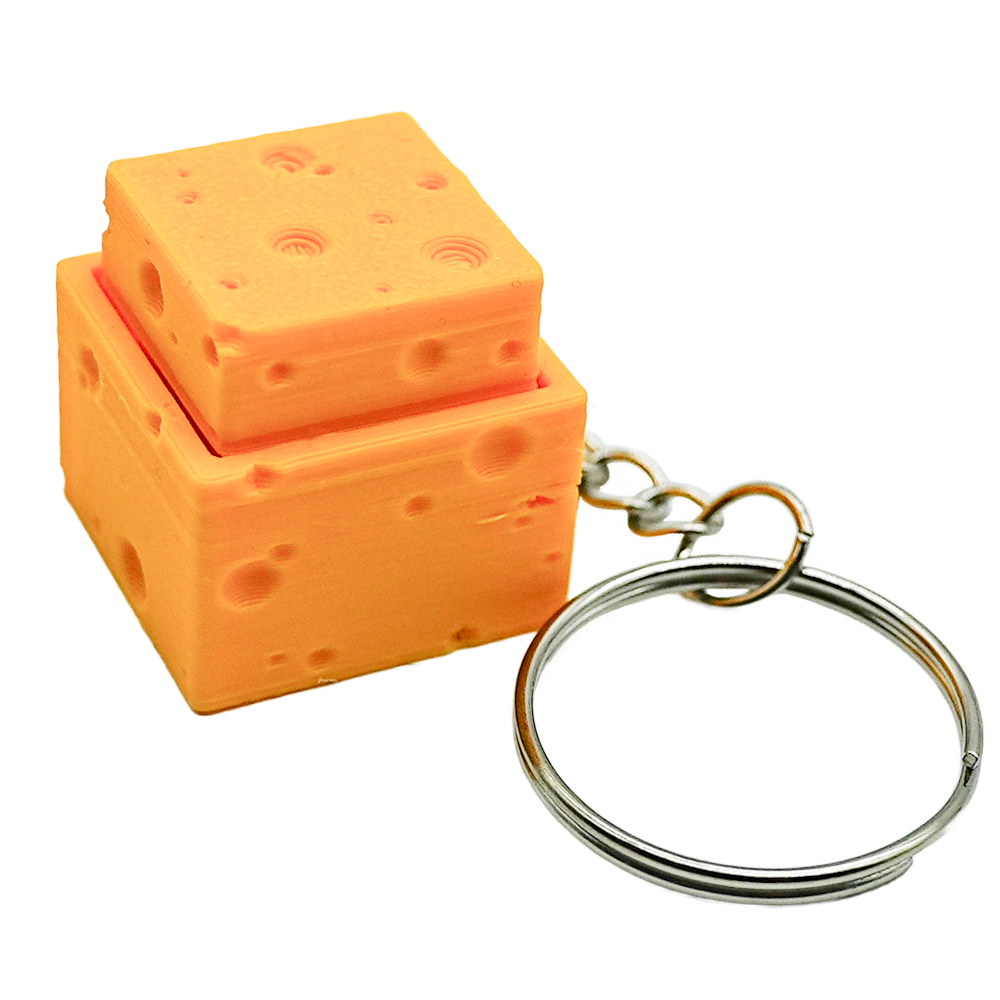 Kaasblokje fidget clicker sleutelhanger