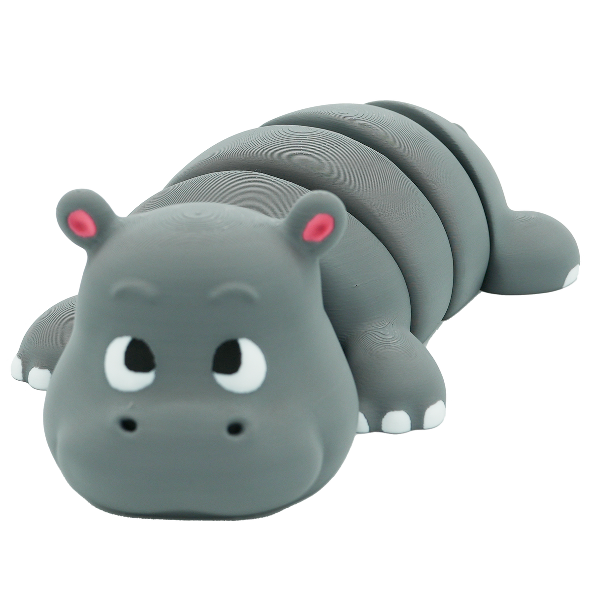 Flexibele nijlpaard - 25CM - Nardo Grijs - 25CM