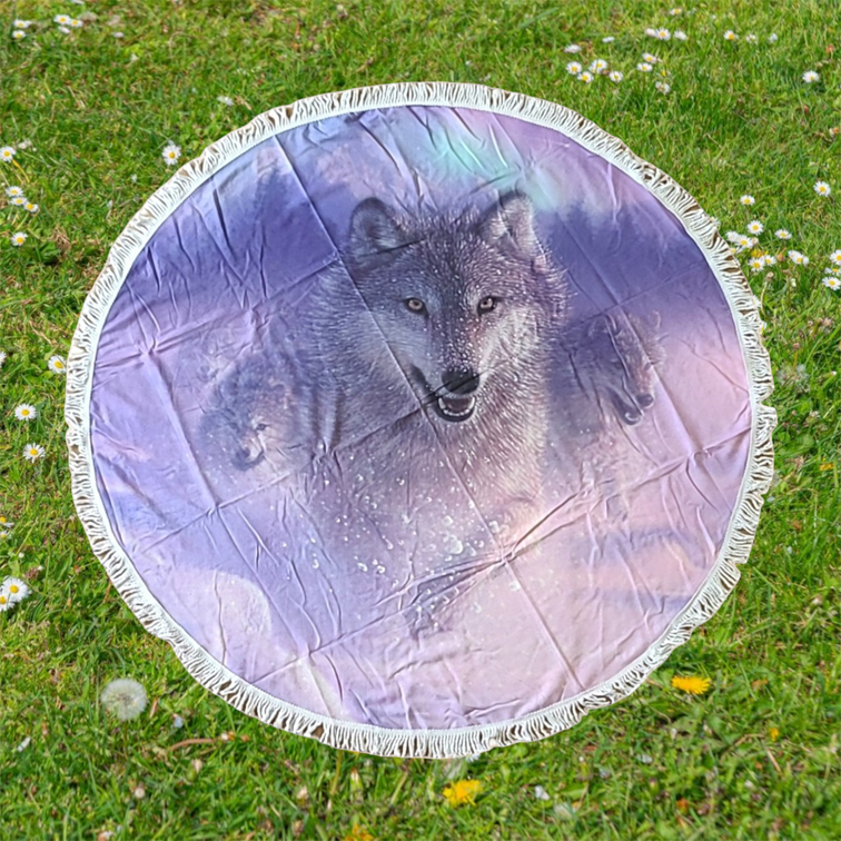 Northern Lights rond strandlaken / picknickkleed, wolf, 150 cm