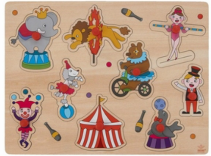 Circus knoppenpuzzel, 12-delig
