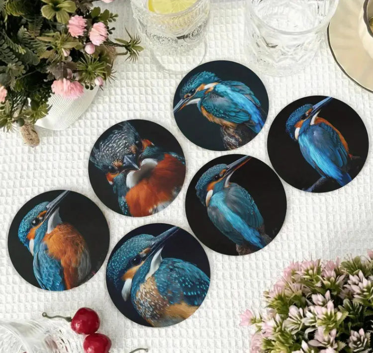 IJsvogel onderzetters, 6 stuks
