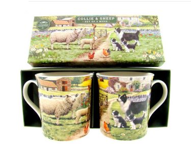 Schaap en collie mokkenset, 2 stuks, 300 ml