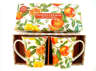 Oranges & Lemons mokkenset, 2 stuks, 300 ml