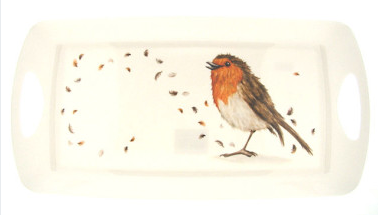 Roodborstje melamine dienblad 38 × 16,5 cm