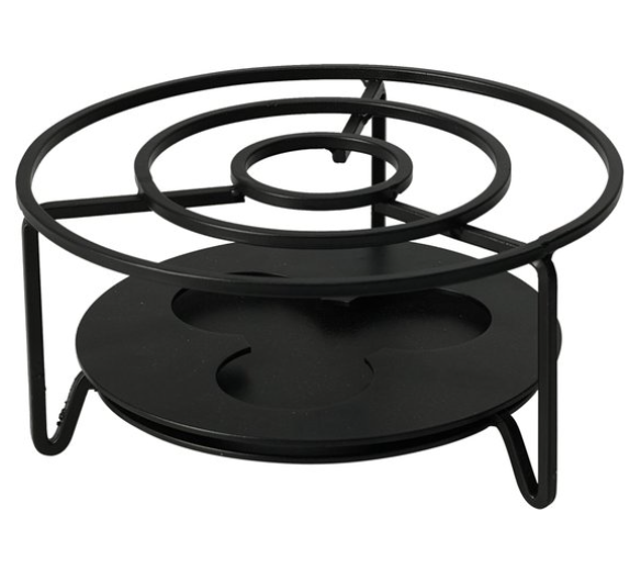 Rechaud warmhouder voor theepot en pan, zwart RVS, Ø 16 × 8 cm