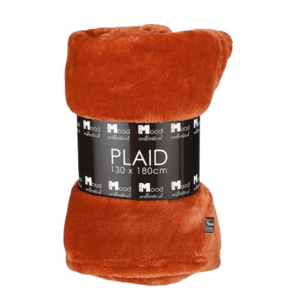 Famke fleece plaid, terra, 180 × 130 cm