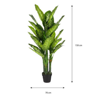 Dieffenbachia kunstplant, groen, Ø 70 × 150 cm