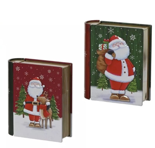 Kerstbewaarblik in boekvorm, 500 ml, 2 varianten