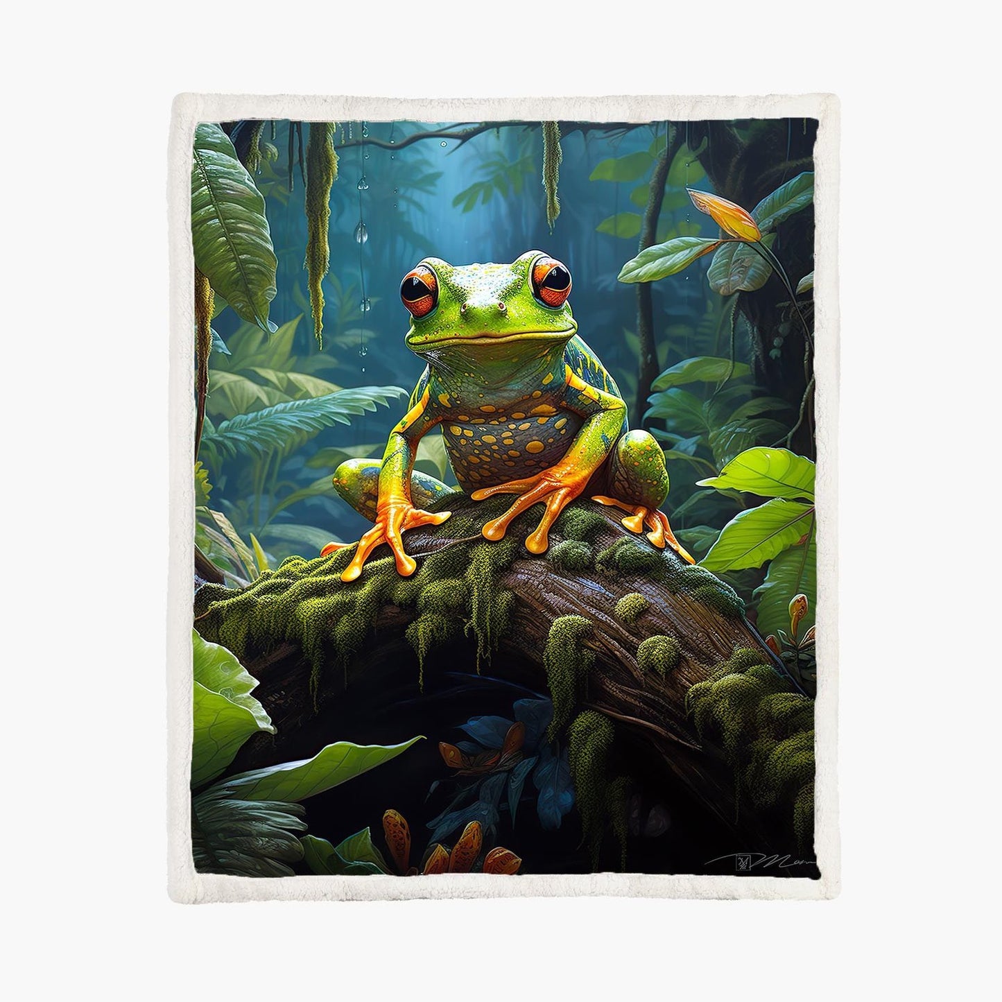 Fleece deken frog in the forest, maat L