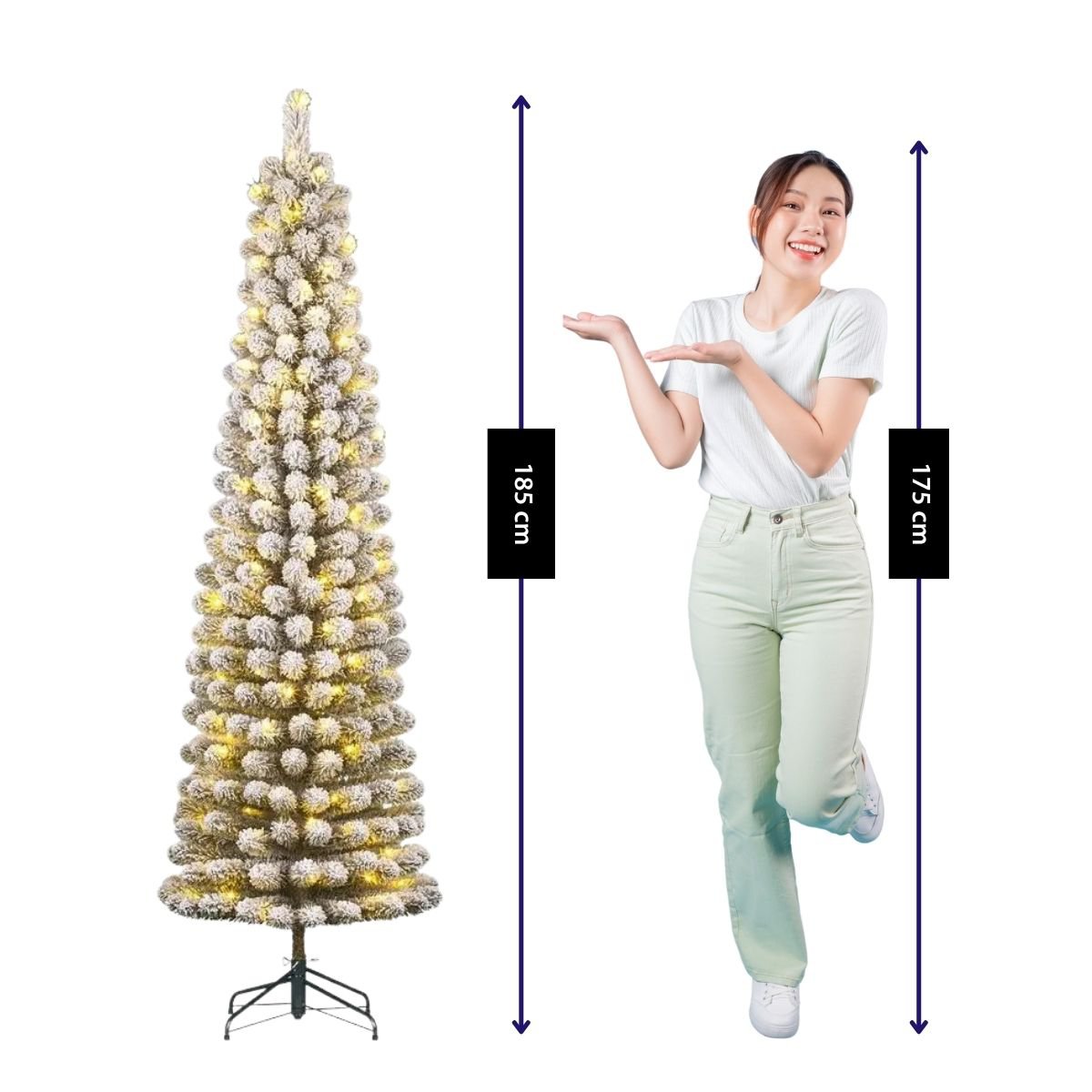 Charlton kunstkerstboom met verlichting, 185 cm
