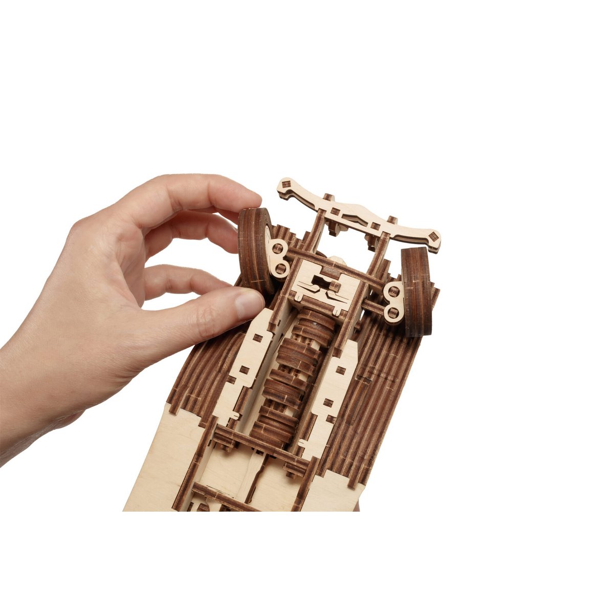 DIY houten mechanische puzzel oldtimer Ferdinand, 28 x 9,6 x 9 cm