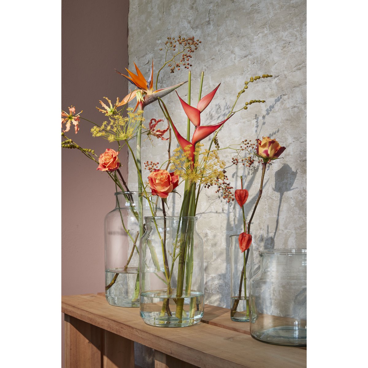 Mica Decorations Vienne Vaas – Gerecycled Glas Transparant (H20 x Ø21 cm)