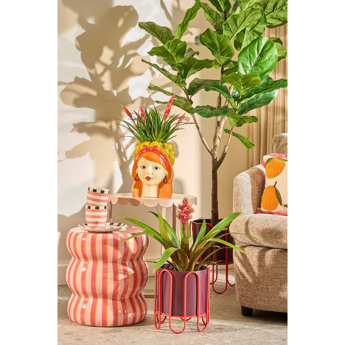 Funny bloempot geel, Ø 19,5 × 24,5 cm