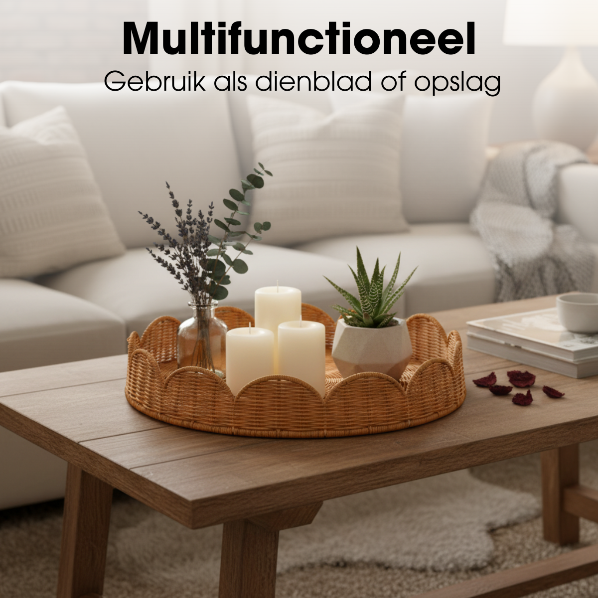 Eleta dienbladen set van 2, Ø38 en Ø45 cm