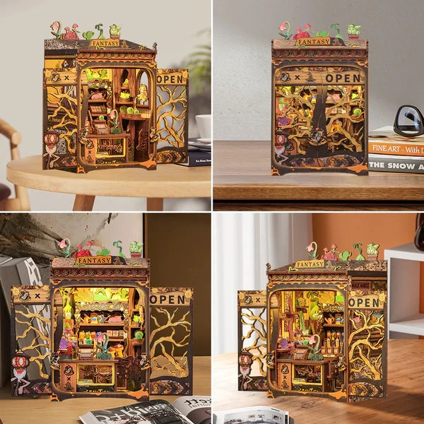 Fantasy Plant Shop book nook, 11,5 × 10 × 17 cm