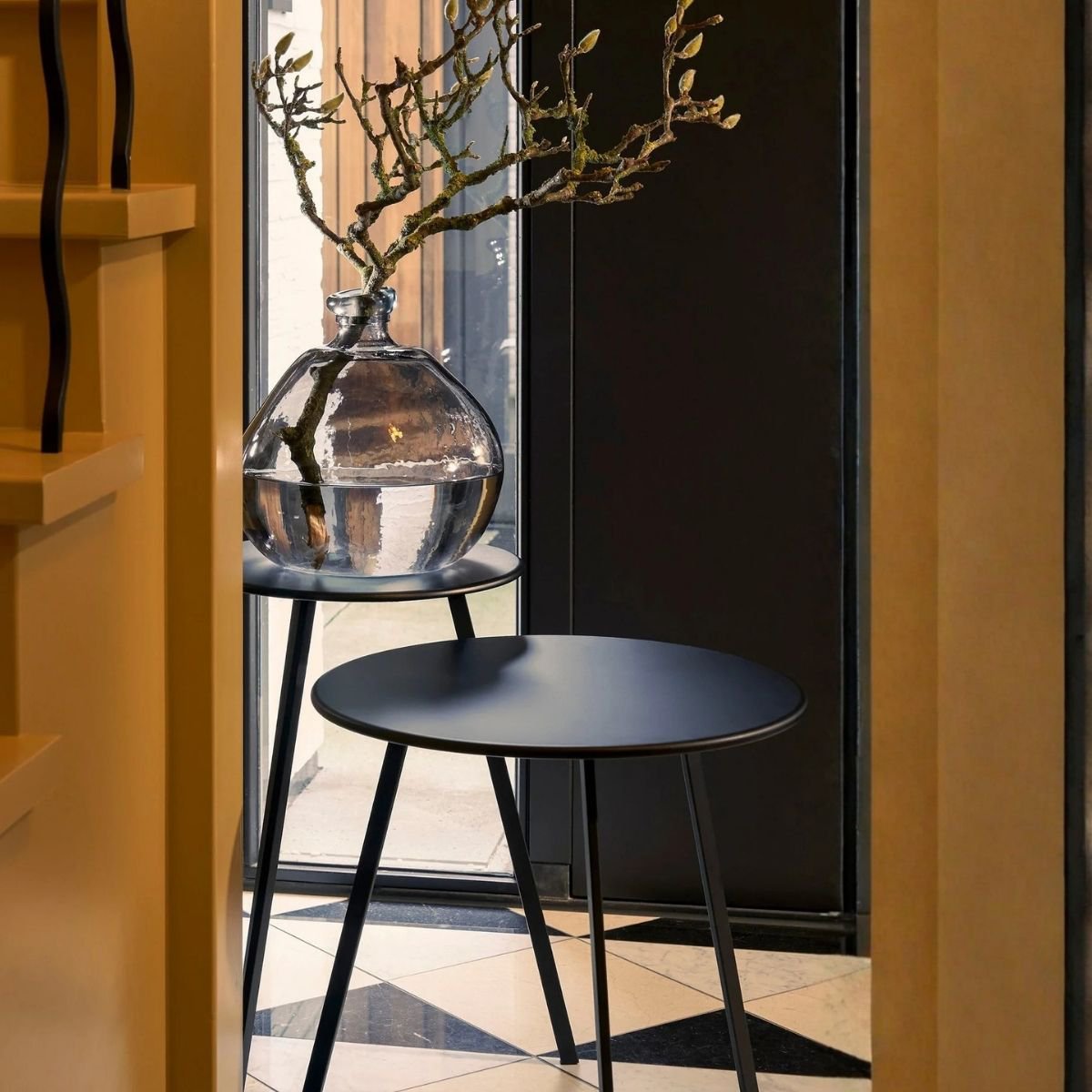 Seattle bijzettafel voor binnen en buiten, zwart, 38 × 38 × 45 cm