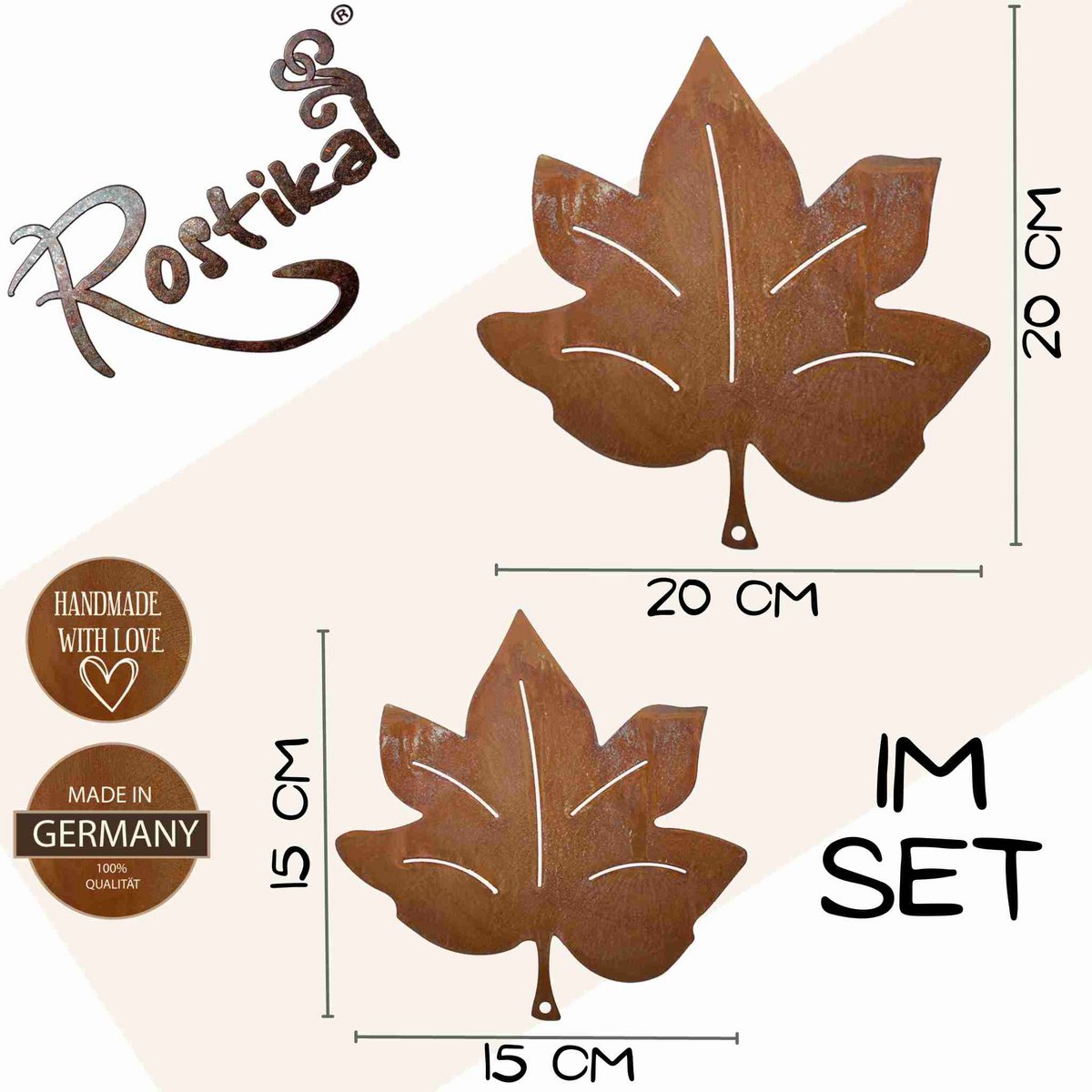 Esdoornblad hangdecoratie met roestpatina