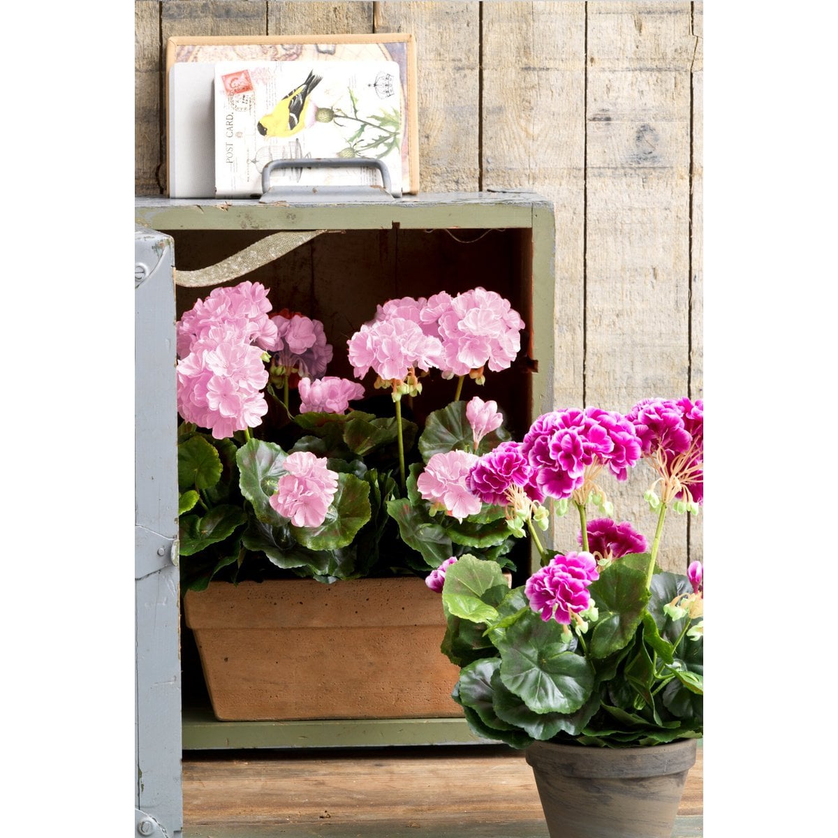 Geranium kunstplant roze, 40 cm