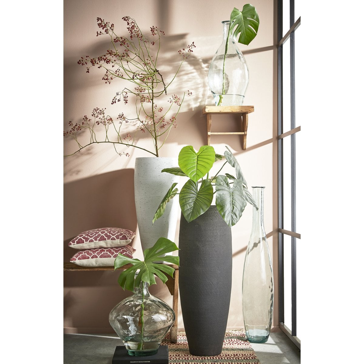 Mica Decorations Kyara Flesvaas – Gerecycled Glas Transparant (H46 x Ø38 cm)