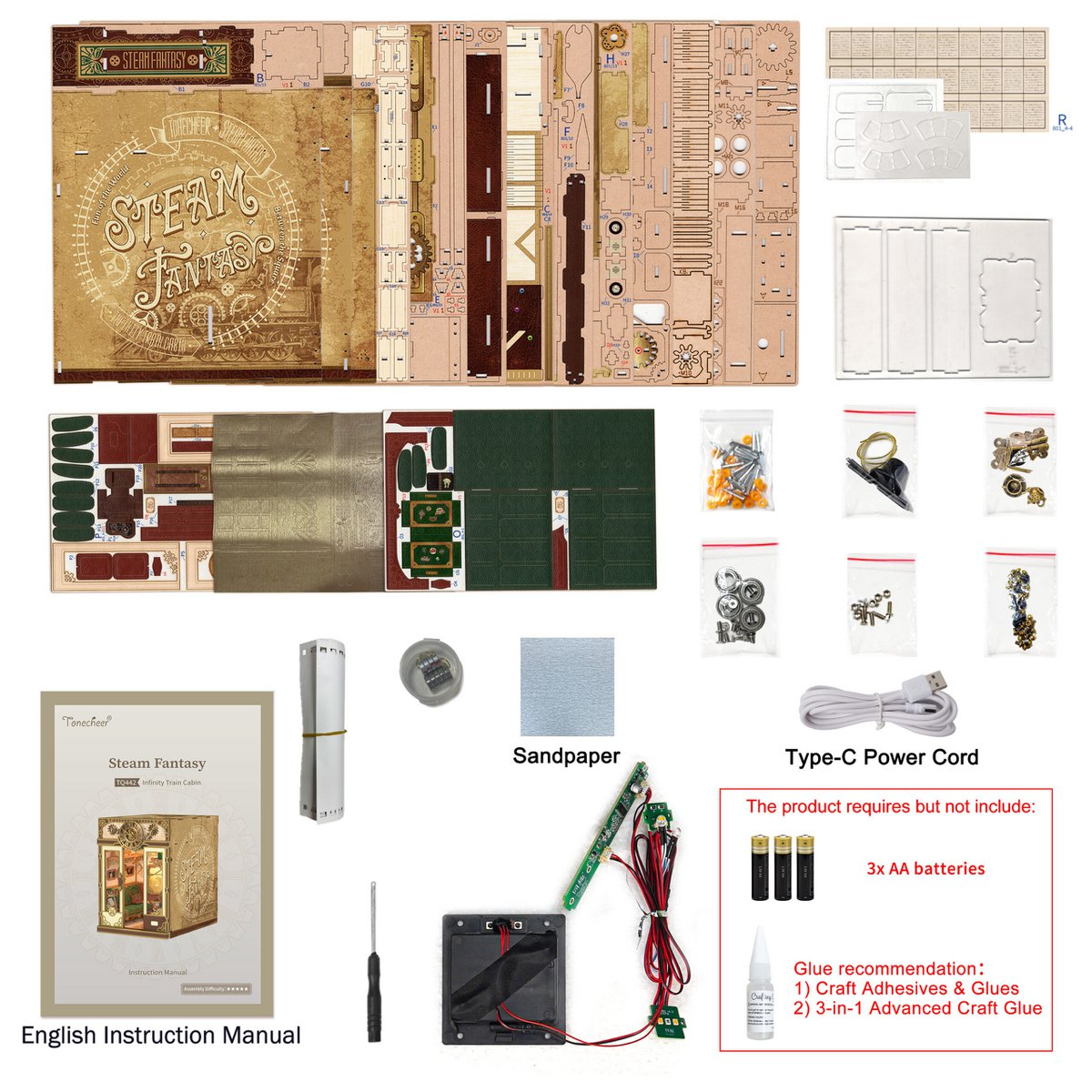 DIY book nook steam fantasy, 22,5 cm