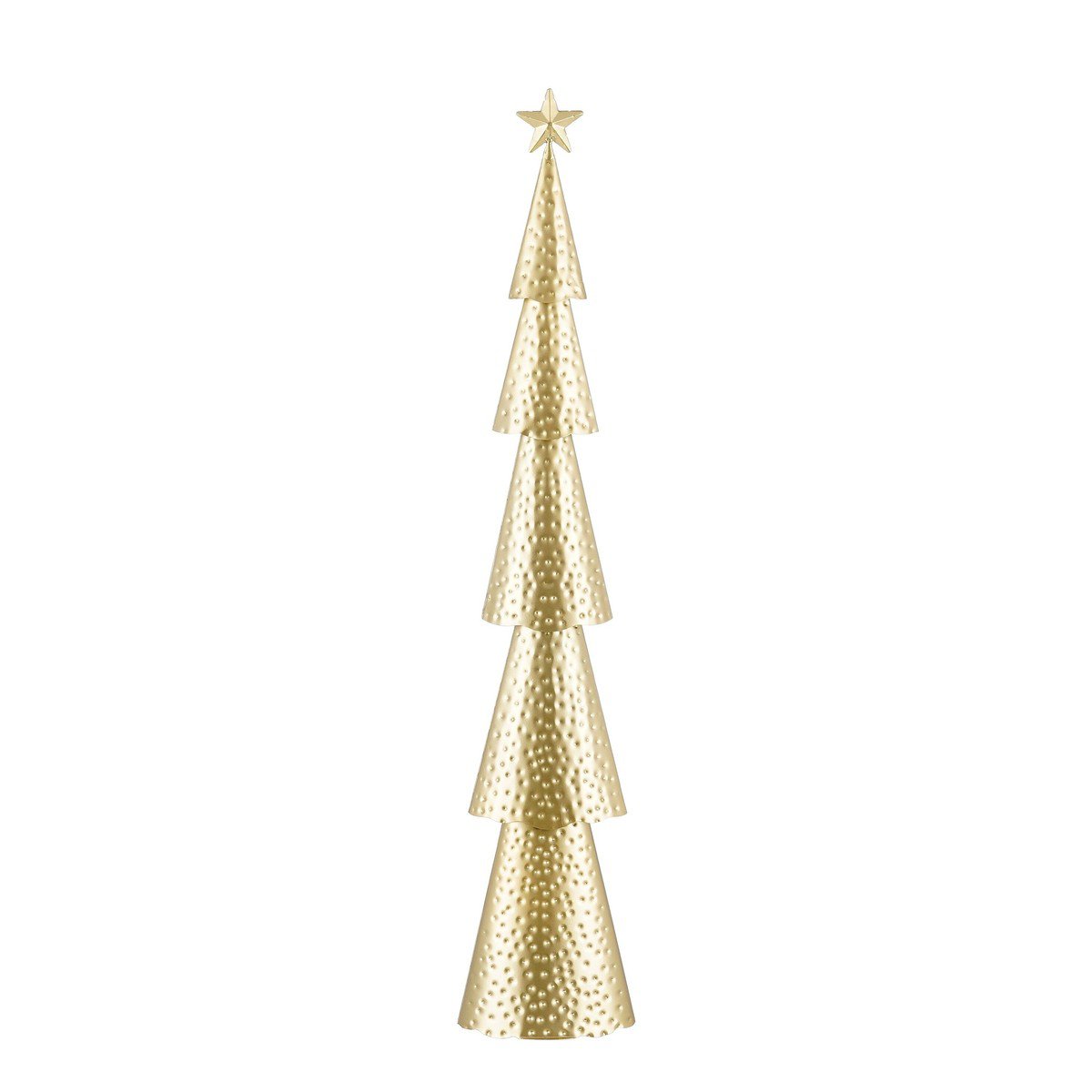 Goudkleurige kerstboom met gehamerd effect, 17,5 × 9 × 90,5 cm