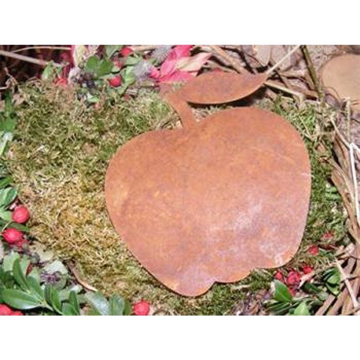 Appel decoratie, roestpatina, 12 × 12 cm