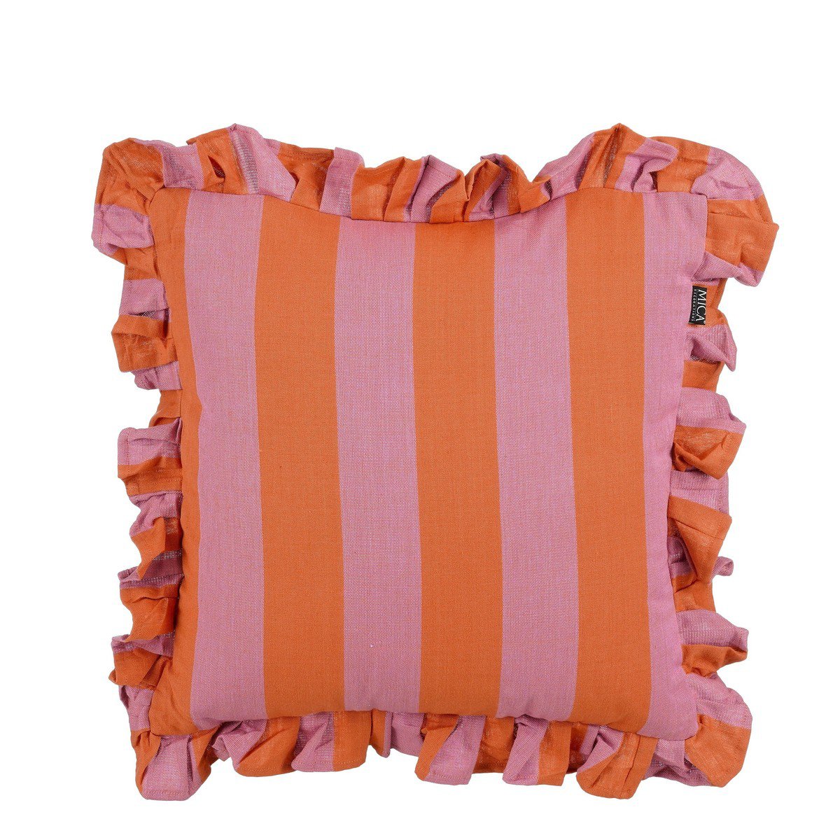 Sierkussen, lila en oranje, 45 × 45 cm