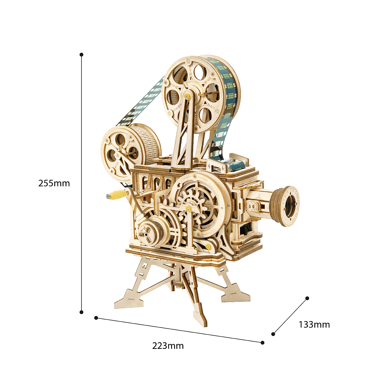 Houten bouwpakket Vitascope filmprojector 183 stukjes, 25,5 × 13,3 cm