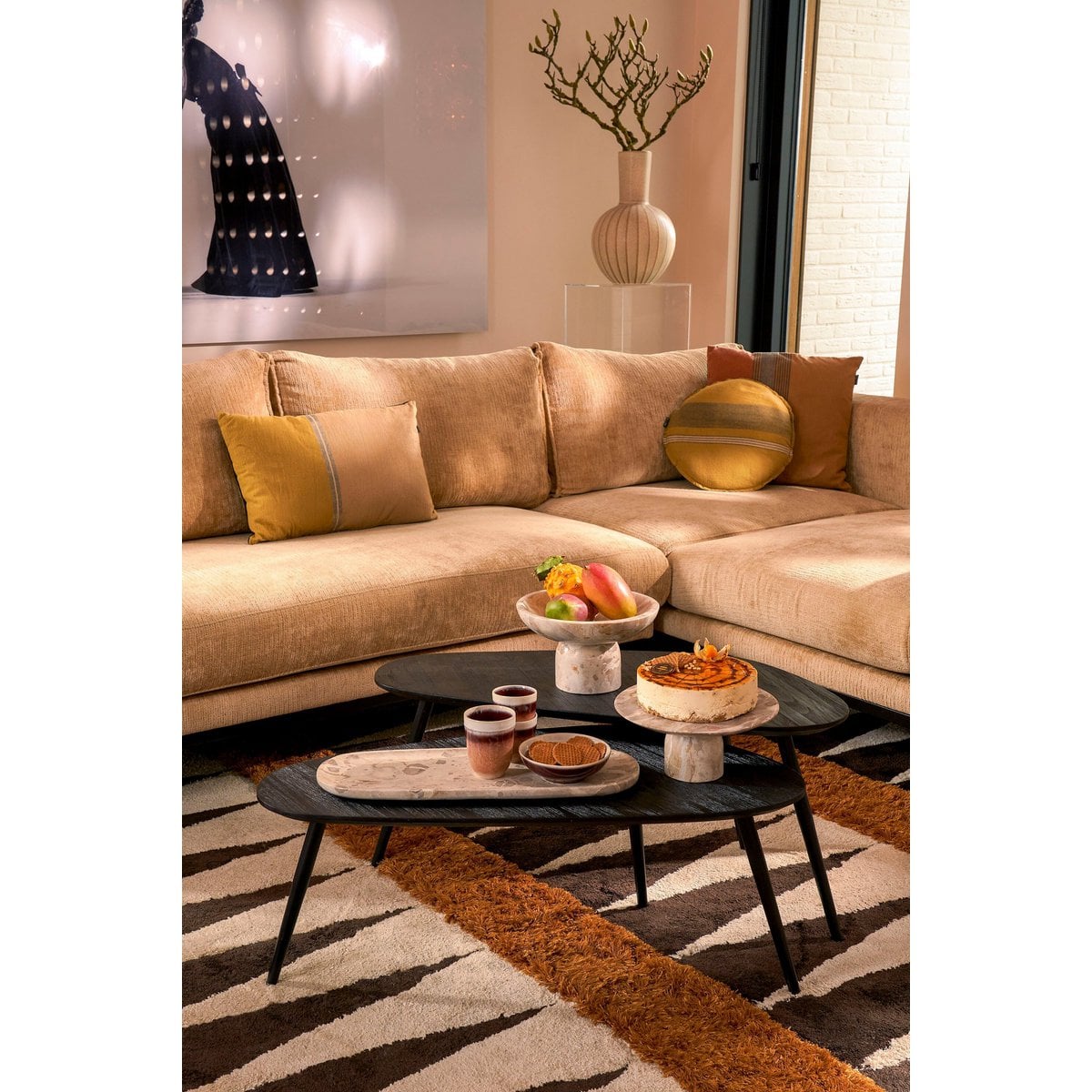Mica Decorations Holm Vaas – Keramiek Beige (H42 x Ø28 cm)