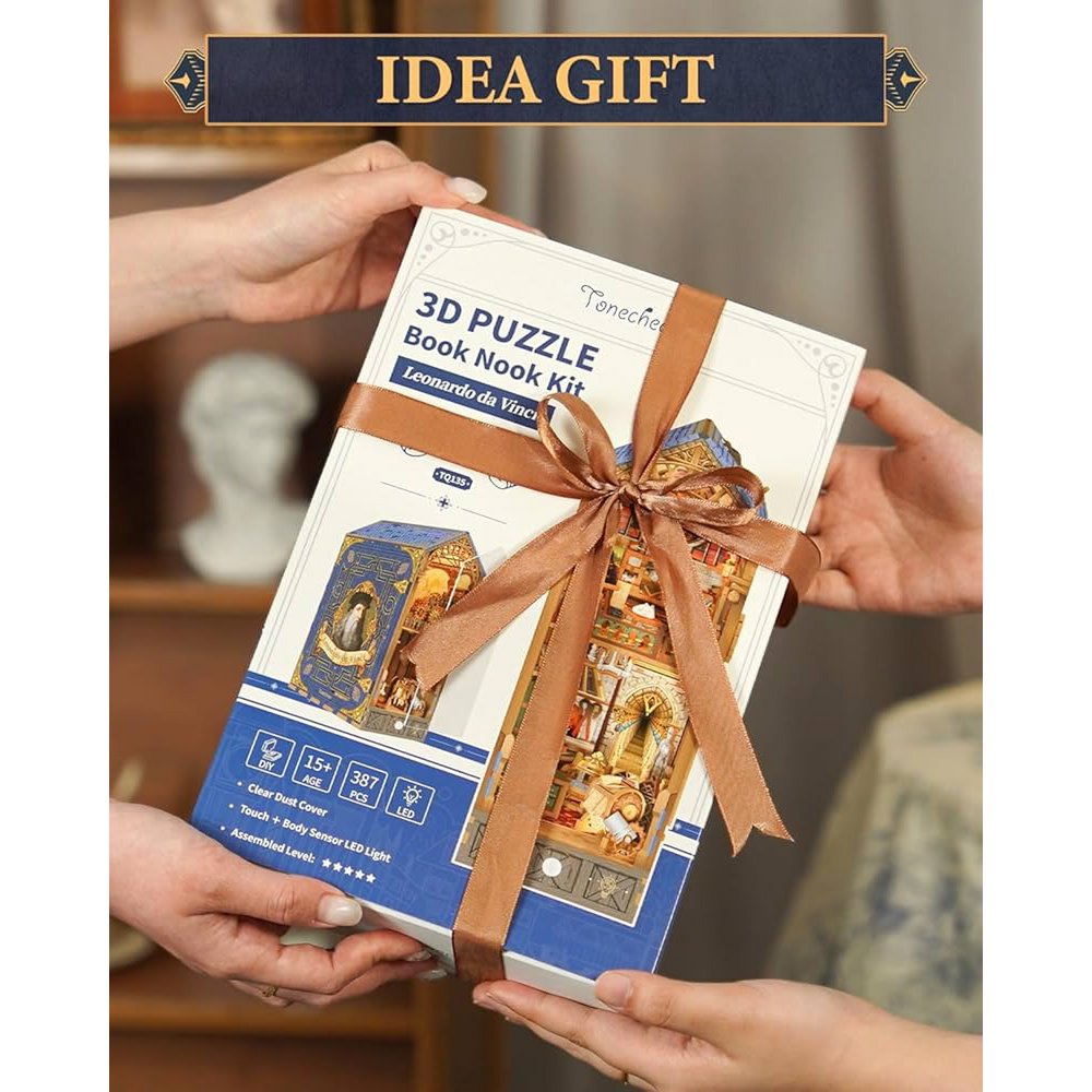 DIY book nook Leonardo da Vinci, 26,9 cm