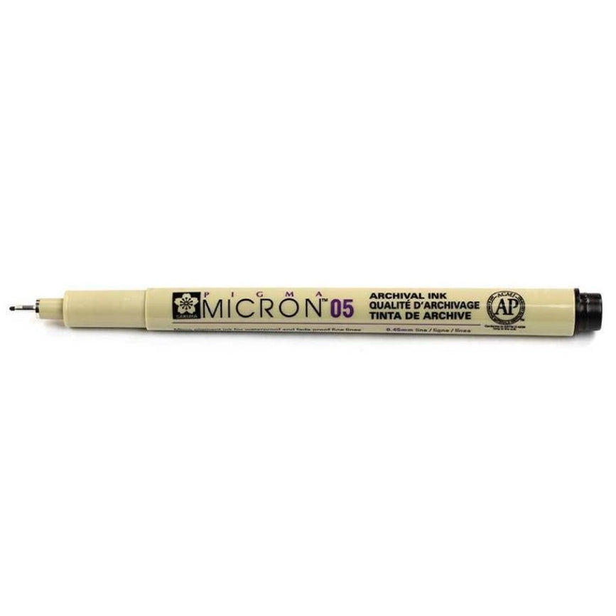 Fineliner Pigma Micron 05 zwart 0,45 mm, set van 12