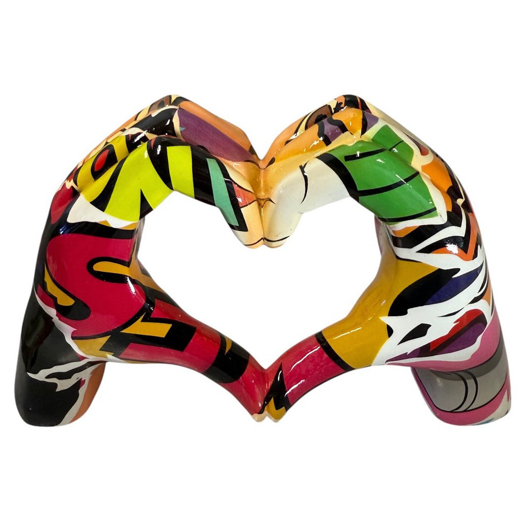 Hartvormige handen, graffiti stijl, 19 cm