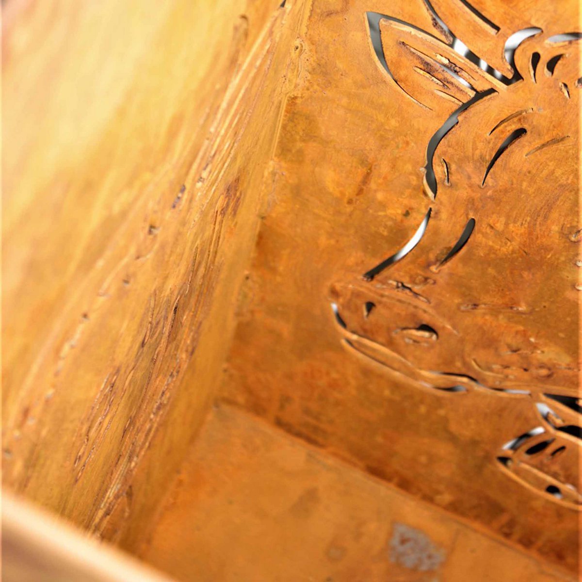 Roestmetalen vuurkorf met koeienkop 57 cm