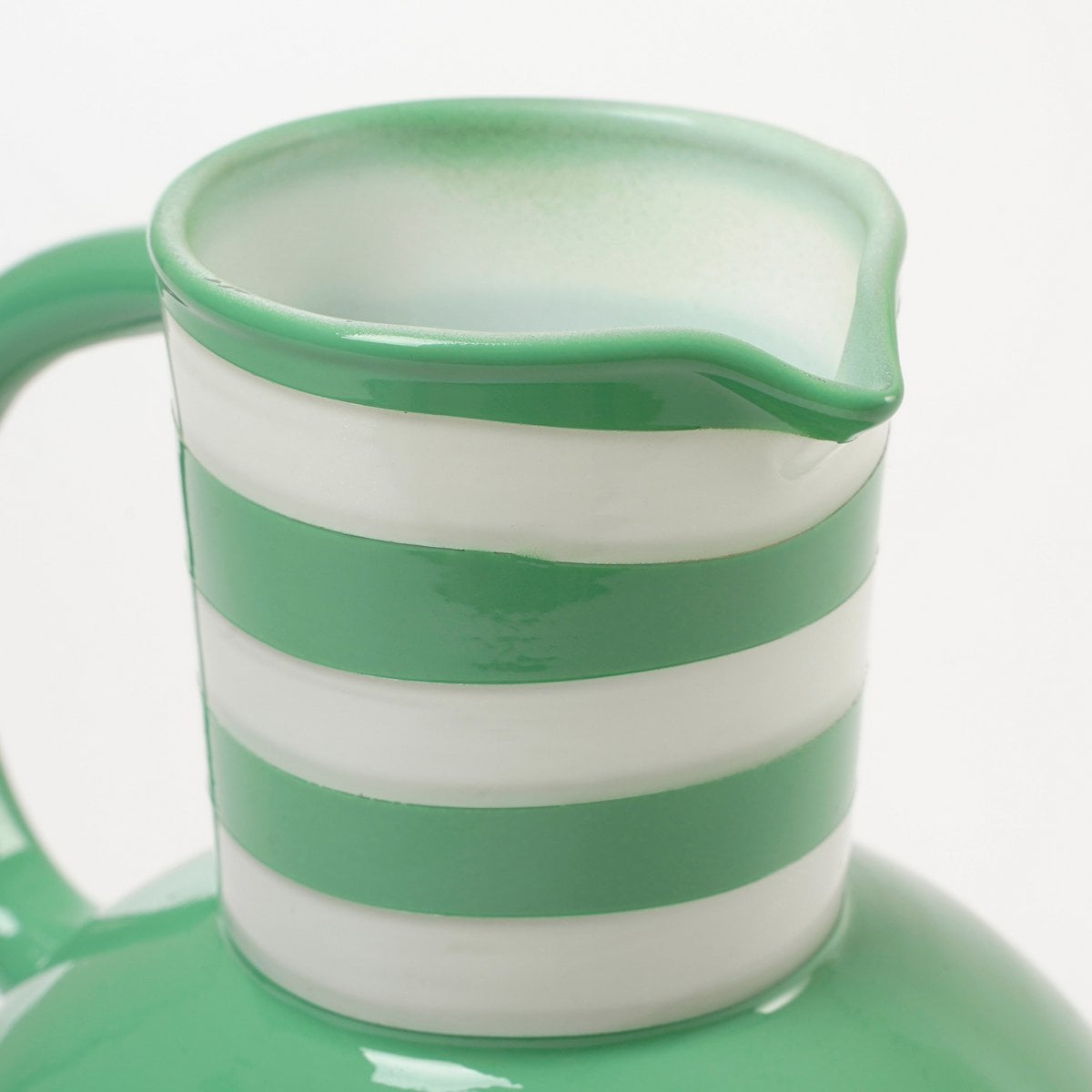 Mica Decorations Bazaar Vaas – Glas Groen met Strepen (H21 x Ø17,5 cm)