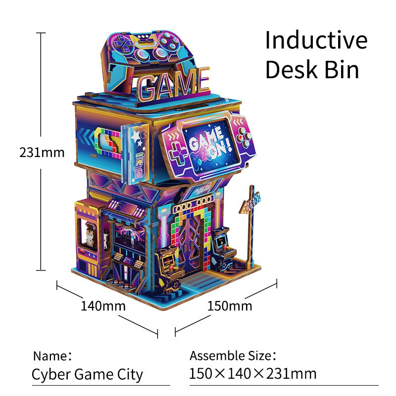 DIY 3D bureau organizer Cyber Game City 15 × 14 × 23 cm – 166 stukjes