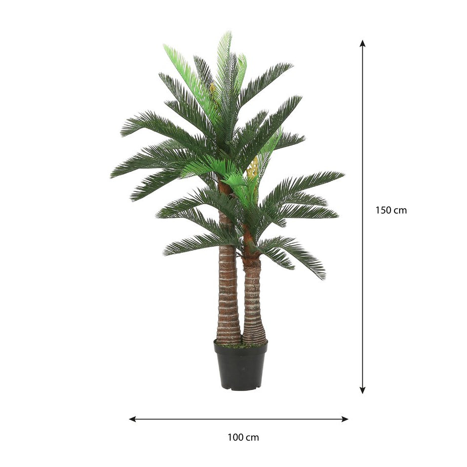 Cycas Palm kunstplant, groen, 150 cm