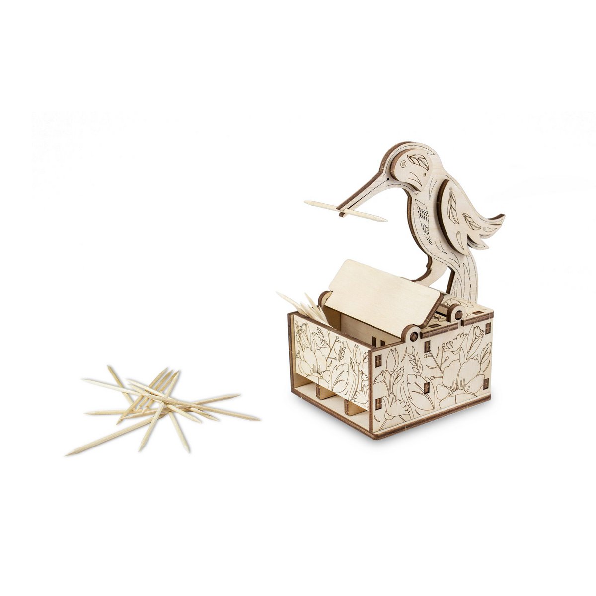 3D houten modelbouw vogelvoederhuisje 8 × 12,5 × 14 cm