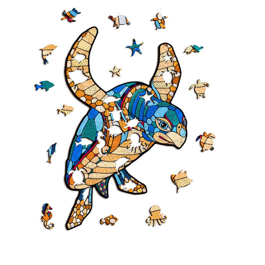Houten legpuzzel schildpad L, 300 stukjes, 54.8 x 38.8 cm