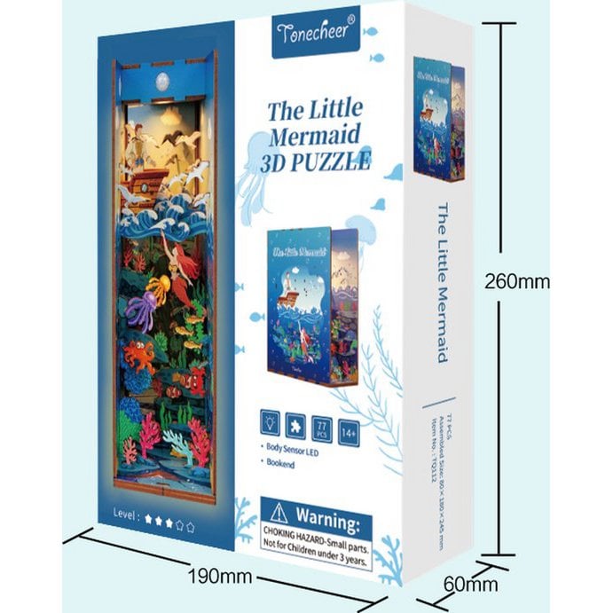 DIY book nook The Little Mermaid bookend, 24,5 cm