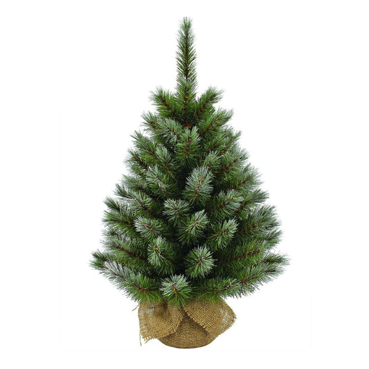 Pittsburgh kunstkerstboom 60 cm, frosted, met jute voet