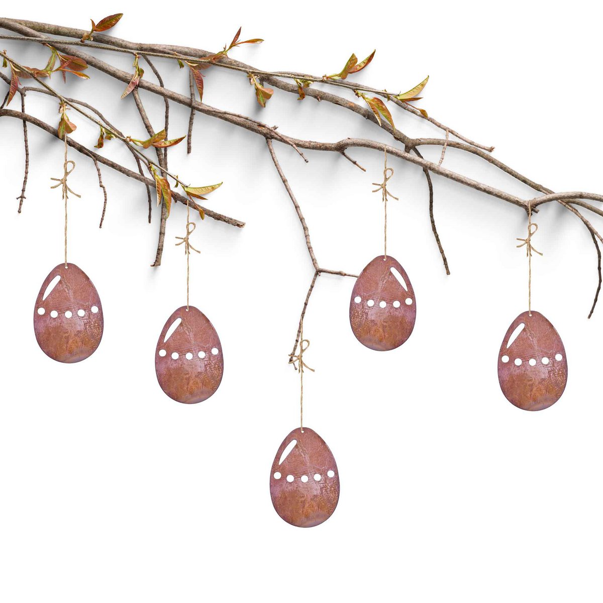 Roest paasei hanger, 9 x 6 cm