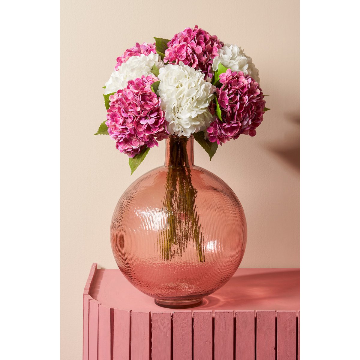 Mica Decorations Firenza Flesvaas – Glas Roze (H42 x Ø34 cm)