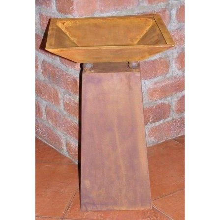 Mini plantenzuil met roestpatina en bloembak, 40 cm
