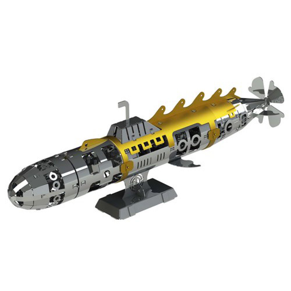 3D metalen bouwpakket Elusive Nautilus onderzeeër 21 × 5 × 7 cm – 91 onderdelen