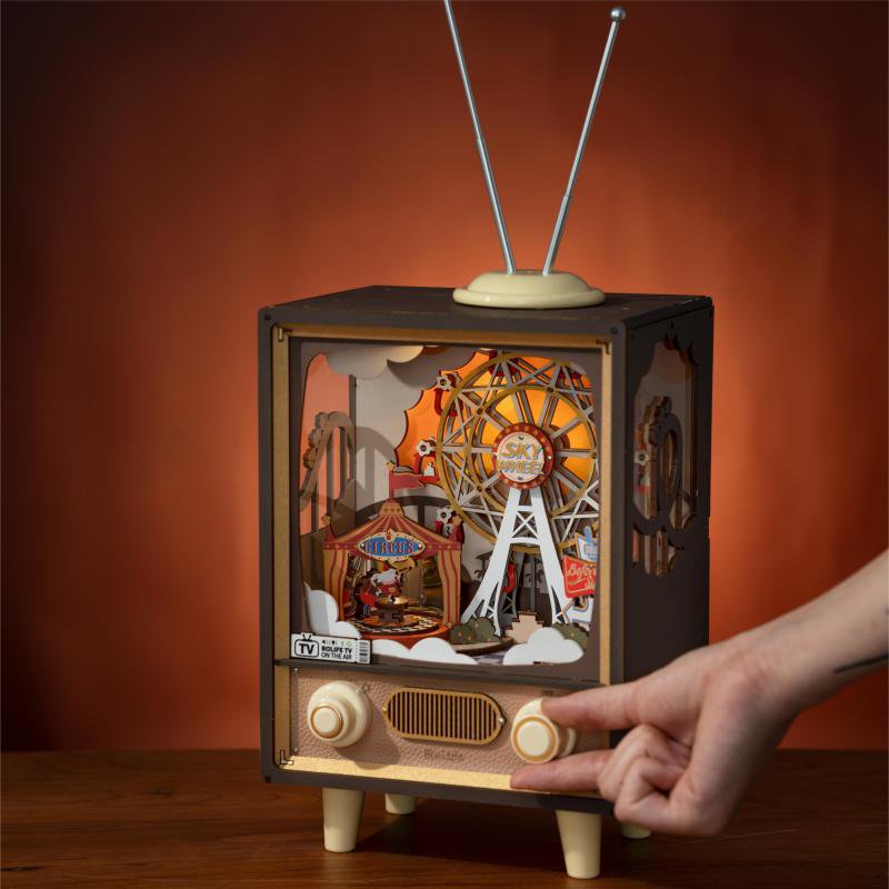 DIY Houten muziekdoos 3D puzzel Sunset Carnival, 41 cm